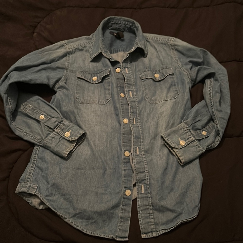 Gap kids denim long sleeve shirt